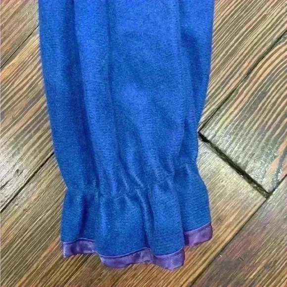 Vintage Helen Of Troy Blue Bibbed Nightgown Size Medium With Pockets - Picture 3 of 6